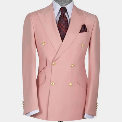 Solid Suit Blazer For Men Groom's Wedding 1 Pieces Slim Fit Jacket Coat Peak Lapel Luxury Men Suit Jacket Tuxedo Gold Buttons