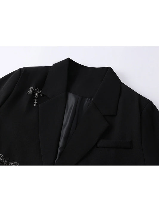 Women Black Gothic Emo Blazer Jacket Vintage Y2k 2000s Double Breasted Long Sleeve Oversize Outerwear Harajuku Suit Coat Autumn