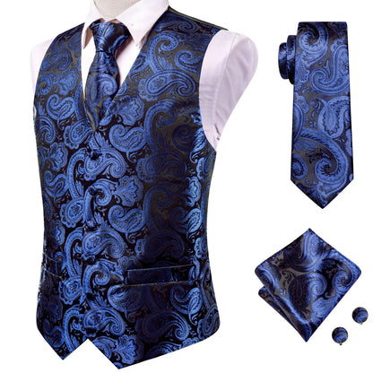 Men's Vest Suit Set – Champagne Gold Paisley Waistcoat for Weddings & Formal Events