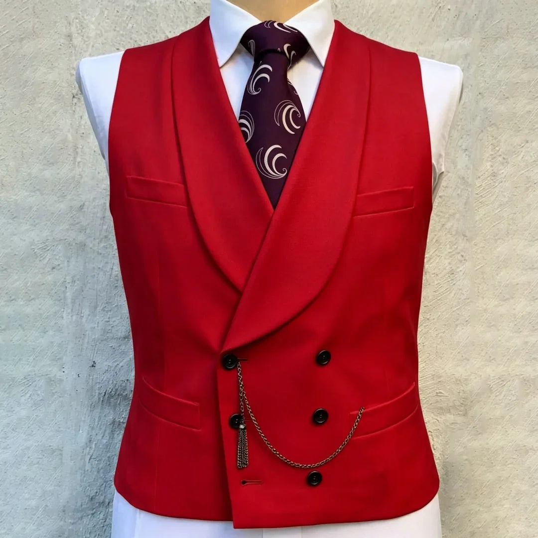 Men's Double Breasted Formal Vest for Weddings, Prom & Business