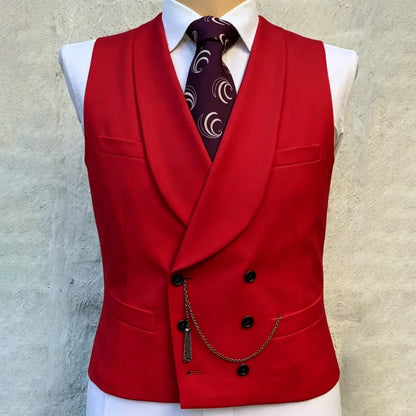 Men's Double Breasted Formal Vest for Weddings, Prom & Business