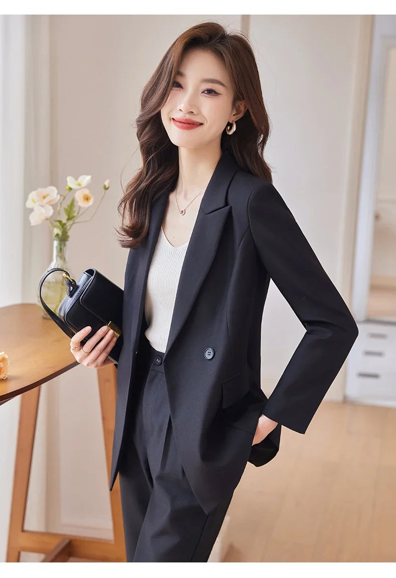 Professional Long-Sleeved Trouser Suits for Women, Fashionable Trousers, High Quality, Show, Elegant, New, Autumn and Winter