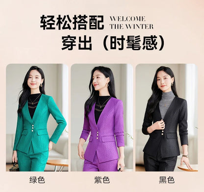 Purple Suit for Women, Professional Business Formal Suit, Jacket and Pants, New Fashion Office Work Clothes for Ladies