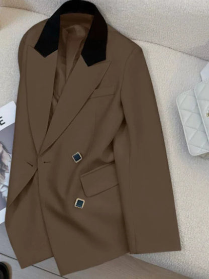 Women's Blazers Spring Autumn New Korean Fashion Long Sleeves Versatile Office Blazer Coats Casual Loose Street Trends Blazers