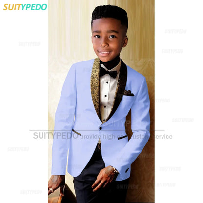 Formal Kid Boy's Suit Graduation Ceremony Host Blazer Pants Outfit Piano Performance Custome Suitable Children Elegant Attire