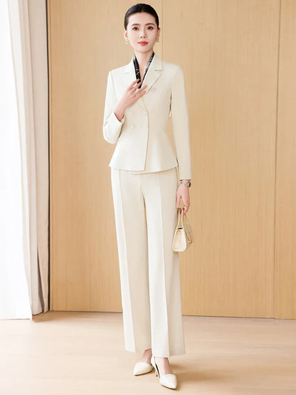 Fashion professional women's high-quality two-piece pants+blazers, exquisite elegant, new products for autumn winter 2025