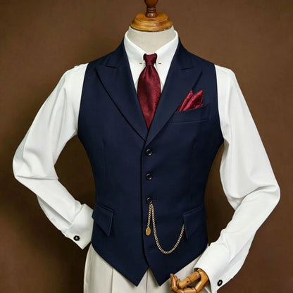 Men's Vest Single Breasted Lapel Waistcoat for Wedding, Business & Formal Occasions