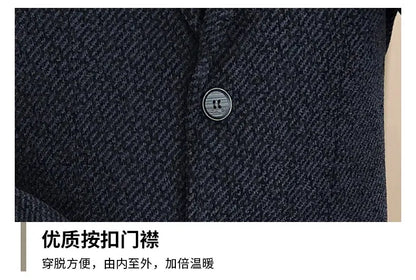 Middle-aged and young business suits, golden mink fleece casual Chenille woolen jackets for men in autumn and winter, with added