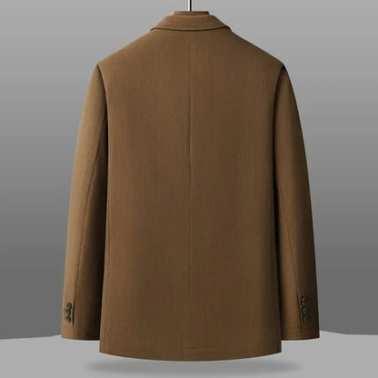 2026 Autumn Winter Men Suit Jacket Thicken Warm Long Sleeve Man Blazer Simple Solid Business Casual Male Outerwear