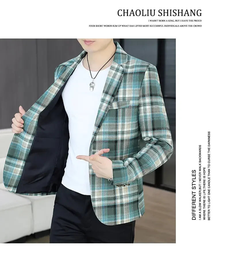 Blazer Men's Fashion Business Gentleman Groom Professional Gentleman Form-fitting Versatile Casual Formal Wear High-end Blazer