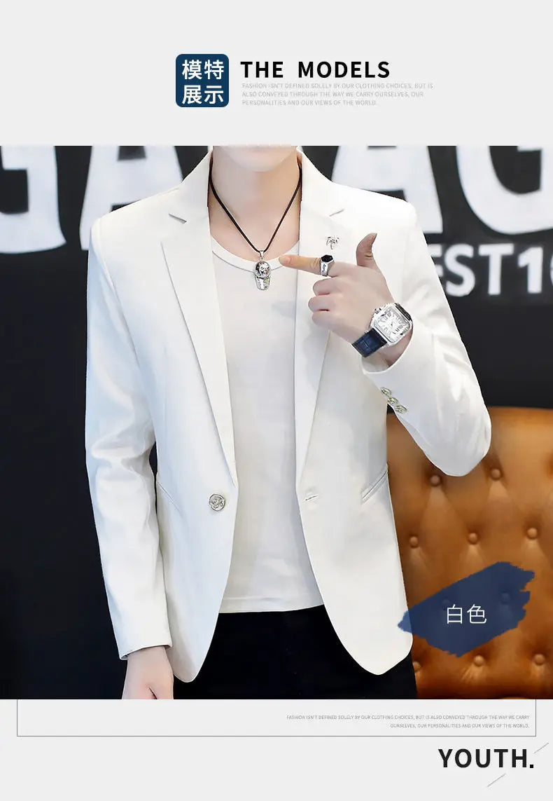 Blazer: Outdoor Fashion, Business-style, Gentleman's Wedding Host, Campus Casual, Relaxed, Korean-style, Youthful Men's Blazer