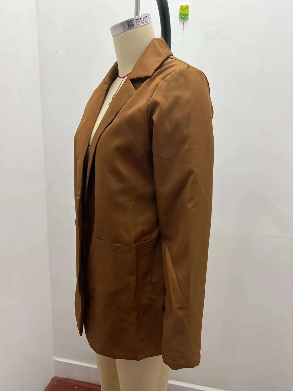 Women's Casual Blazer Notched Lapel Long Sleeve Open Jacket with Pockets Slim Fit Spring Autumn Office Lady Streetwear Coat