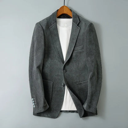 High Quality Fashion Handsome Business Leisure Autumn and Winter New Suit Thick Material Suit Jacket  Blazer Masculino Slim Fit