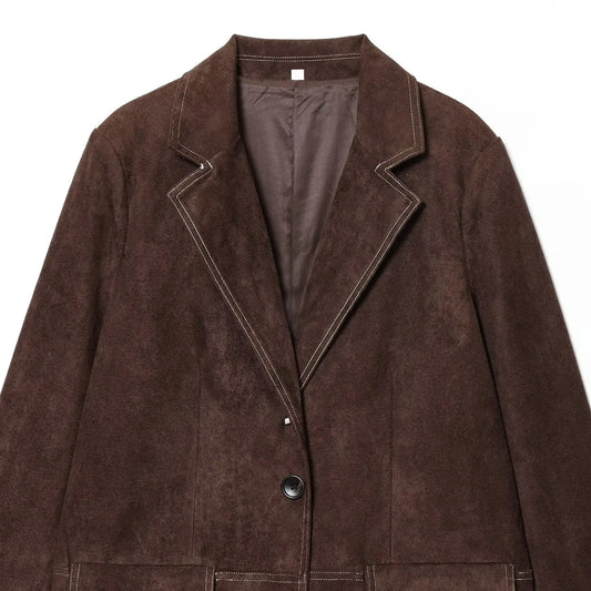 Fashionable Straight Leg Suit Jacket Women's Business Casual Long Sleeve Polyester Coat JNLEAOG Autumn New Arrival