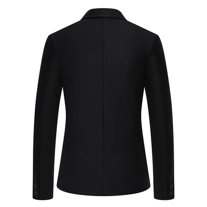 Blazer Men's Fashion Gentleman Solid Color Comfortable Business Color Match with Fake Two Wedding Casual Banquet Slim Suit