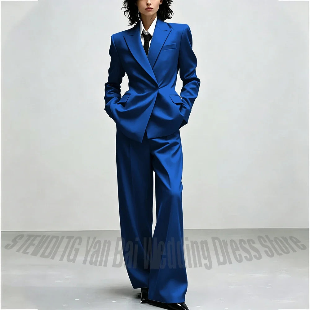 Casual Women Suit Trendy Solid Black Long Sleeve Lapel Straight Fashion Jacket Pants All-Match Shopping Street Style Daily Wear