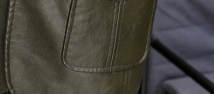 Men's Faux Leather Blazer Jacket Autumn Winter Warm Fleece Lined Casual Versatile Outerwear