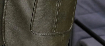 Men's Faux Leather Blazer Jacket Autumn Winter Warm Fleece Lined Casual Versatile Outerwear