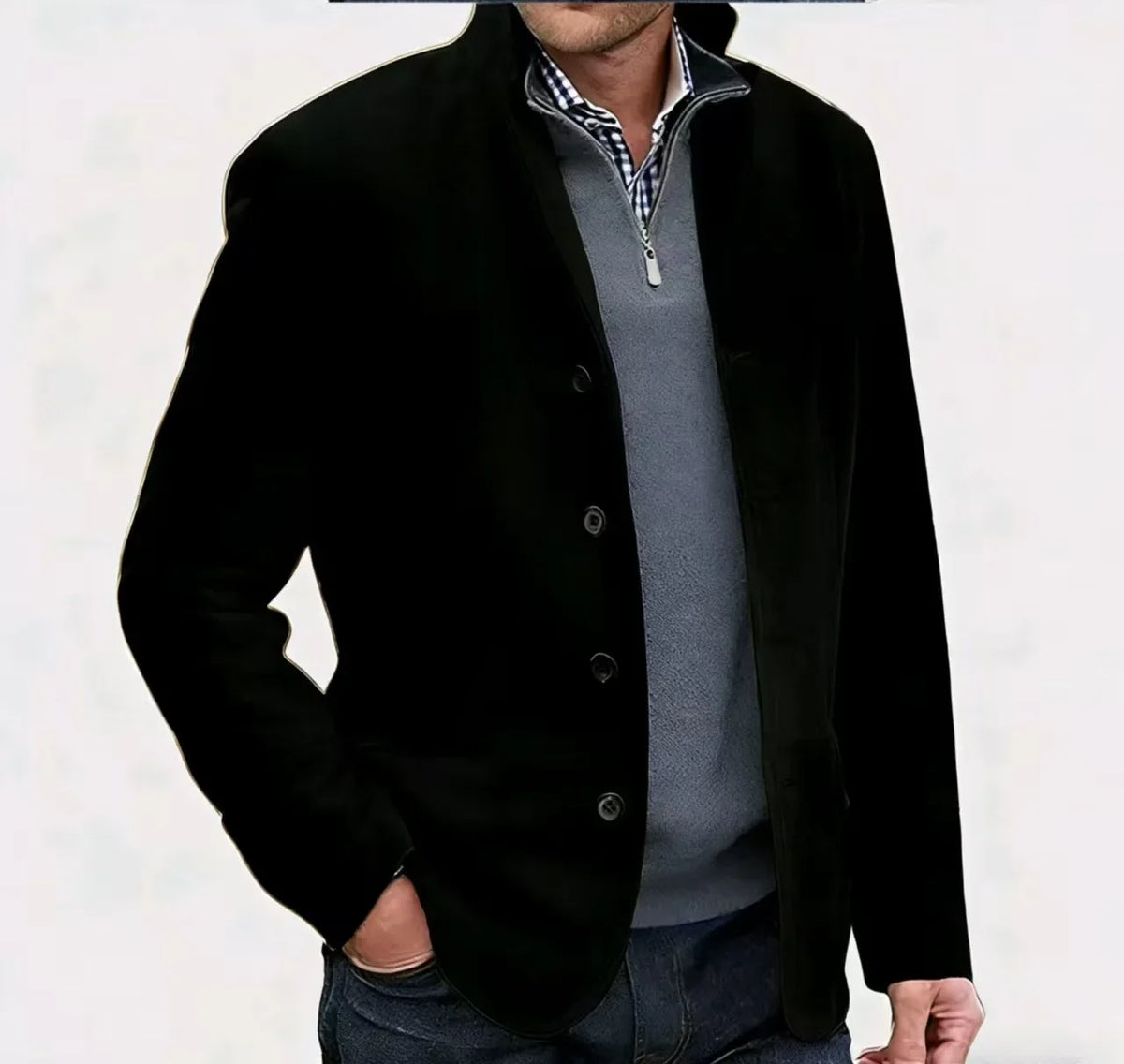Fall Winter Men's Casual Lapel Coat Vintage Style Cross-Border Fashion Outerwear Straight Hemline Long Sleeve Adult Winter Coat