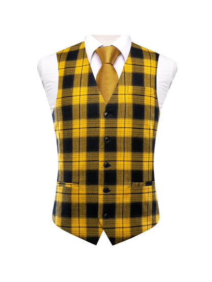 Men's Formal Vest – Retro Plaid Waistcoat for Weddings & Special Occasions
