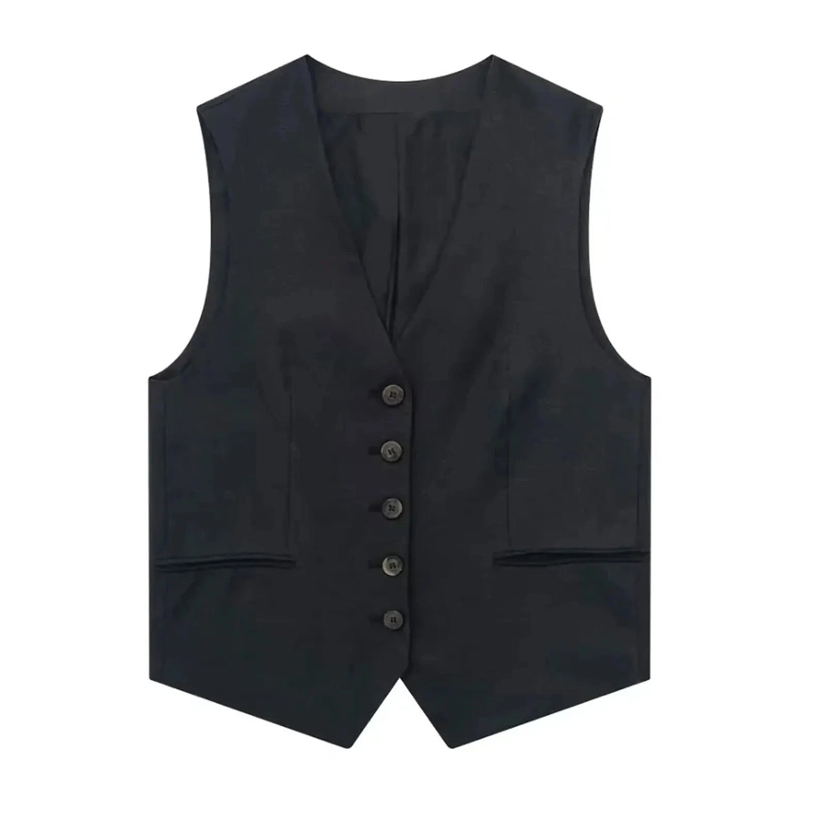 Summer Women Elegant Solid Single Breasted V Neck Casual Vest Top Female Fashion Office Lady Chic Outerwear Vest