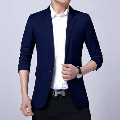 Blazer Men's Fashion Premium Business Outdoor Self-cultivation Gentleman English Style Solid Color Casual Hosts Weddings Blazer