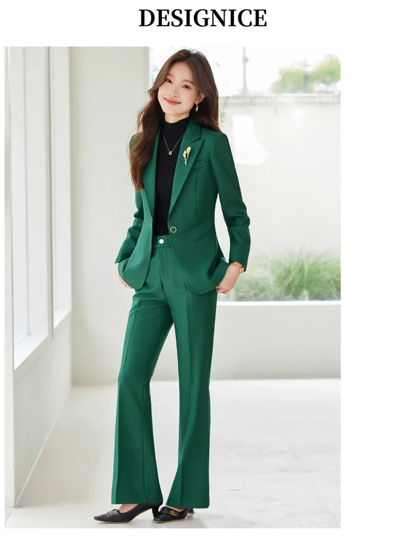 Professional women's exquisite two-piece trousers + suit jacket, elegant fashionable, new style for autumn winter 2025