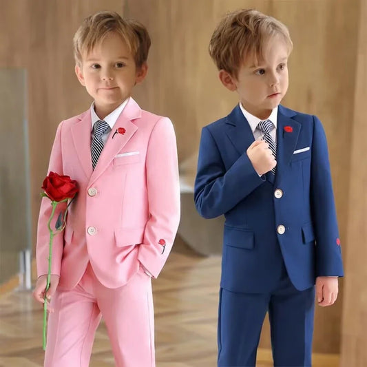 3-Piece Boys Suit Set | Solid Formal Tuxedo for Kids | Wedding & Party Suit Ages 2–14