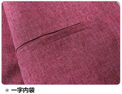 30% Linen Blazer - Men's Fashionally Fit Business Formal Wedding Gentleman's Cool Silk Lightweight Breathable Casual Blazer