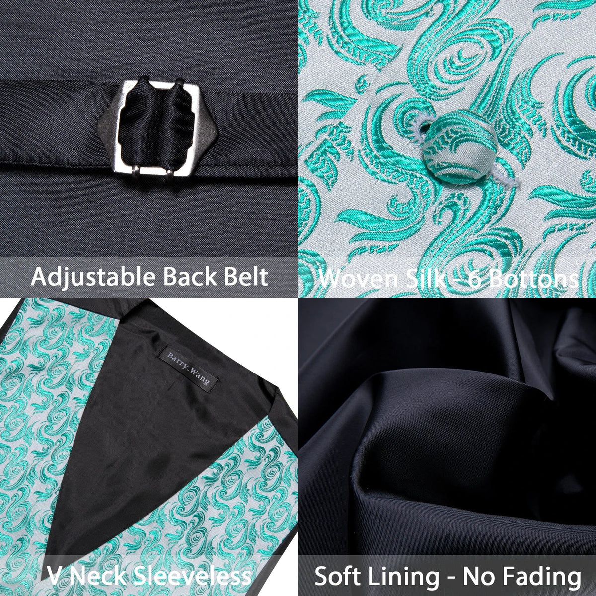 Men's Suit Vest with Matching Tie | Jacquard Paisley Waistcoat for Weddings & Formal Events