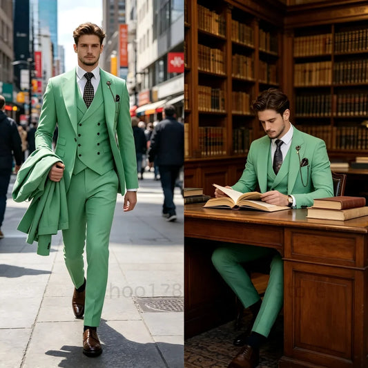 Men's 3-Piece Slim Fit Suit – Formal Wedding & Business Casual Set