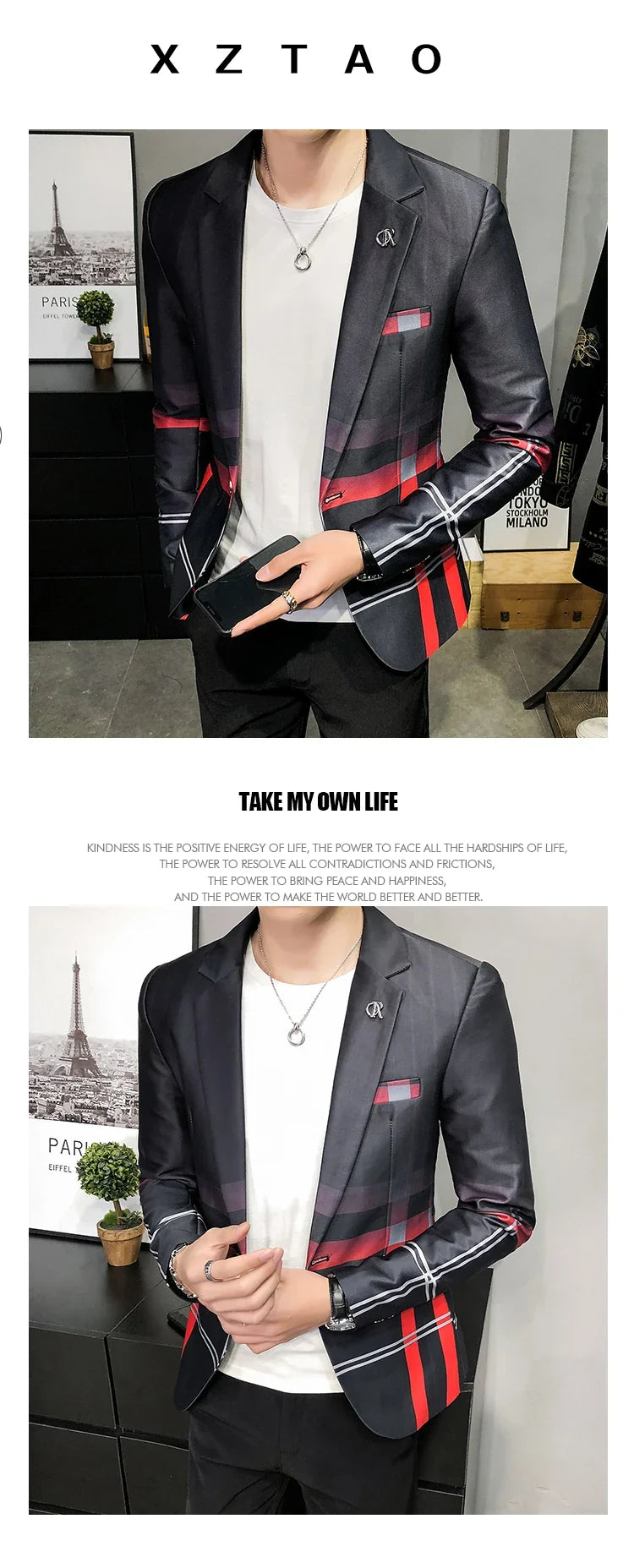 Men's Blazer Suit Jacket 2025 Spring New Fashion Korean Slim Suit Jacket Social Prom Dress Jacket Men's High Quality Clothing