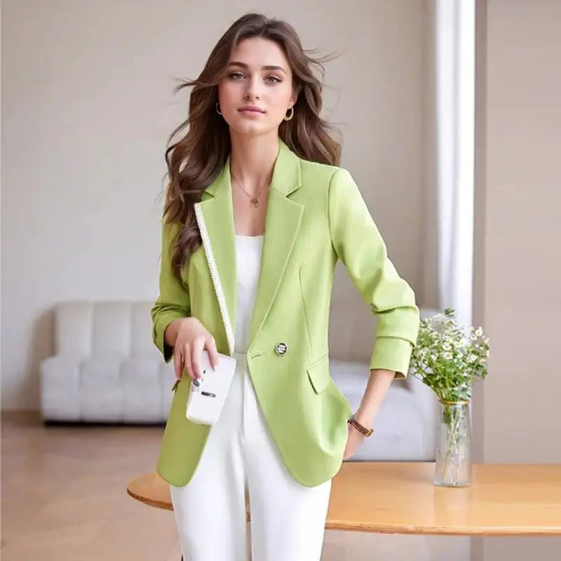 Spring 2025 Fashion Outerwears Blazer Mujer Woman New In Coats Casaco Feminino Double Breasted Office Lady Blazers Jackets Tops
