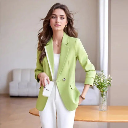 Spring 2025 Fashion Outerwears Blazer Mujer Woman New In Coats Casaco Feminino Double Breasted Office Lady Blazers Jackets Tops