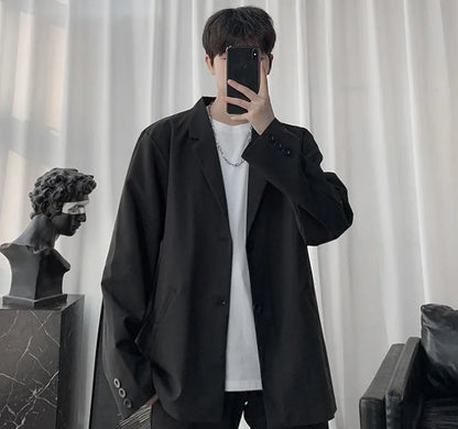 Men Korean Style Casual Blazer 2026 Spring Autumn Wrinkle Free Trendy Ins Couple Jacket Fashion Suit Coat