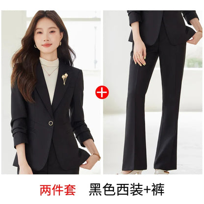 Professional women's exquisite two-piece trousers + suit jacket, elegant fashionable, new style for autumn winter 2025