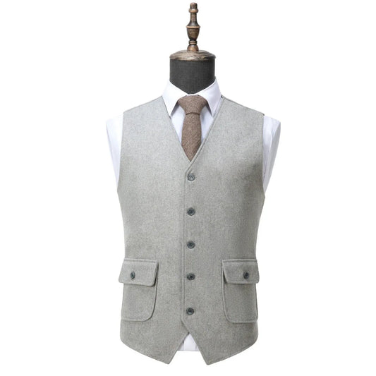 Men's Formal Vest Single Button Velvet Waistcoat for Weddings & Banquets