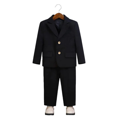 Children's Spring Autumn Blazer Set For Wedding Kids Jacket Vest Pants Bowtie+Pocket Towel 5Pieces Formal Birthday Party Wear