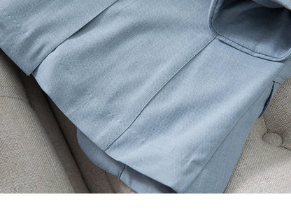 Spring Summer New Style Korean Version Silk Fashion Small Suit Jacket Women Thin Sleeve Seven Button Slim Fit Western Wear