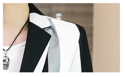 Blazer Men's Fashion Business Gentleman Slim-fit Stripes British Style Outdoor Performance Trend Wedding Banquet Casual Blazer