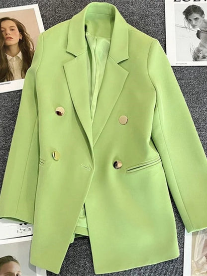 Women's Suit Coat Elegant Sports Casual Blazer Korean Fashion Luxury Jacket Autumn Solid Color Office Ladies Clothing Basic New