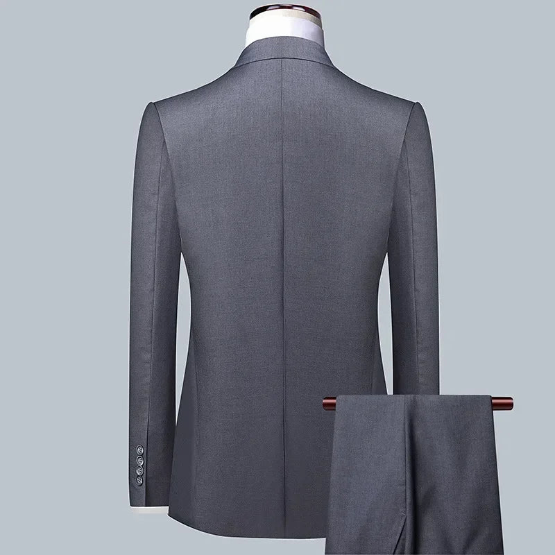 Men's Formal Business Suit – Blazer, Vest & Trousers 2 or 3 Piece Set