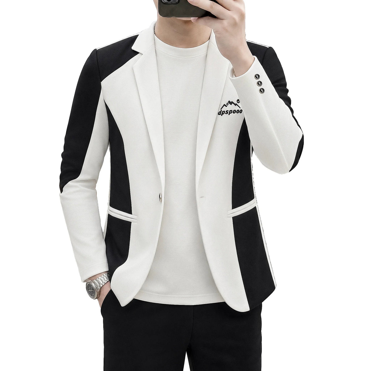 High-Quality Fashionable Autumn Winter Plaid Suit Men's Slim Fit Single-Breasted Jacket Youth Stylish Outerwear Top for Men