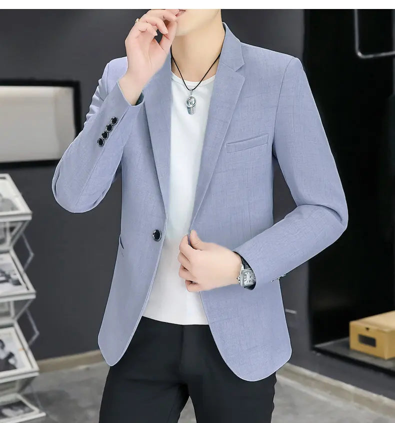 Blazer Men's Fashion Business Gentleman Groom Professional Gentleman Form-fitting Versatile Casual Formal Wear High-end Blazer