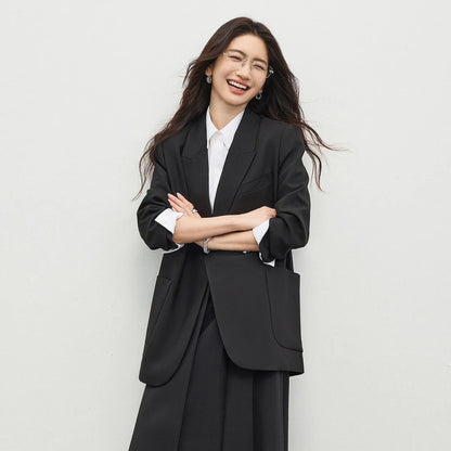 Black Blazer Suit Jacket Women 2026 Spring Fall Fashion Trend Elegant Office Ladies Work Wear Clothing 153XC3230X