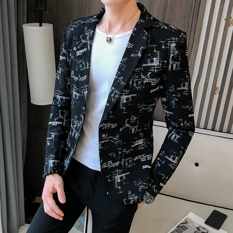 Blazer Men's Fashion Outdoor Travel Gentleman Wedding Slimming Business Versatile Trendy Casual Korean-style Formal Wear Blazer