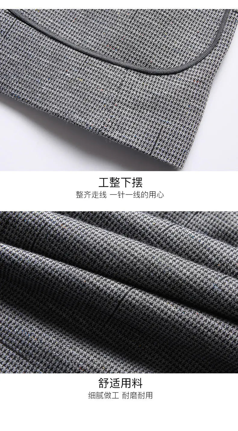 Men's Single Breasted Blazer – Smart Casual Grey Suit Jacket for Spring & Autumn