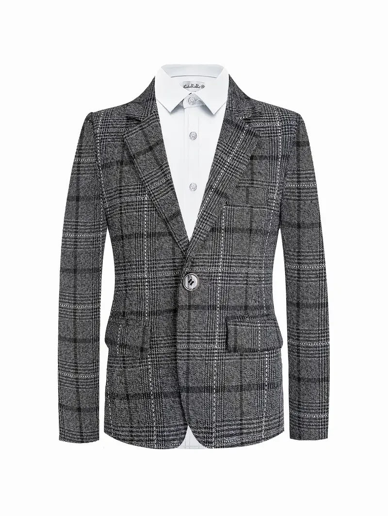 1-11Years Kids Jacket Pants 2Pieces Spring Autumn Clothing Set Flower Boys Plaid Wedding Dress Children's Photography Blazer Set