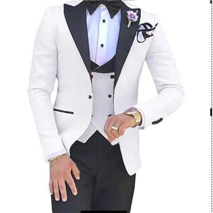 Men wedding Suits For Men Custom Made Groom Groomsmen Tuxedos Wedding Men Suit Terno Masculino(Jacket+Pant+Vest)