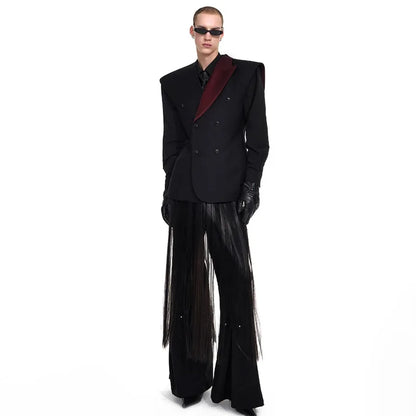 Fashion Original Personalized High Quality Sleeveless Vest Coat Men 2025 New Double Breasted Street Male Waistcoat JY4030
